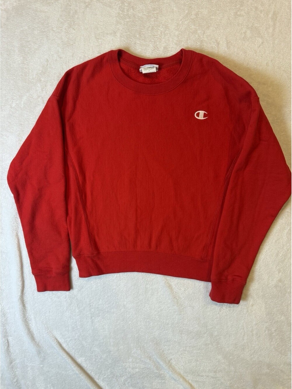 Champion Red Reverse Weave Crewneck Sweatshirt Men’s Size Small